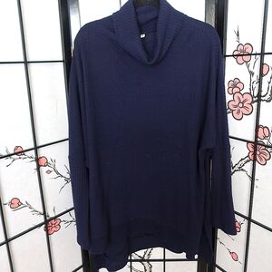 Navy Blue Cowl Neck Sweater Size Medium